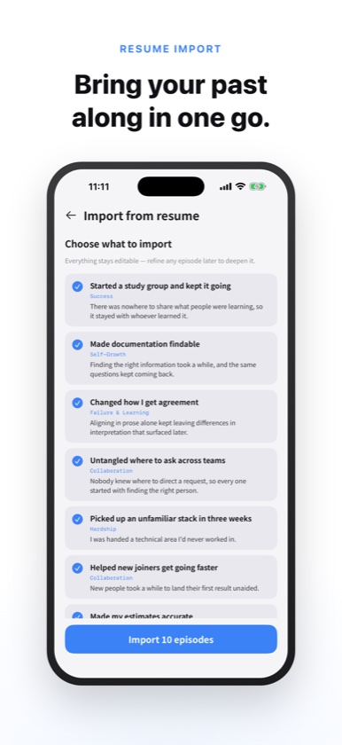 Resume import