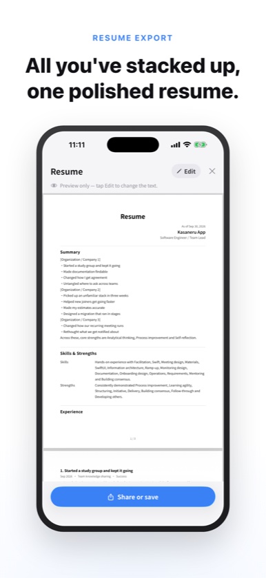 Resume export